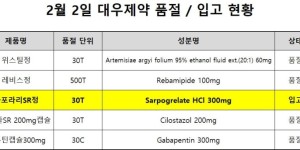 02월 02일ㅣ품절 및 입고 일정 안내